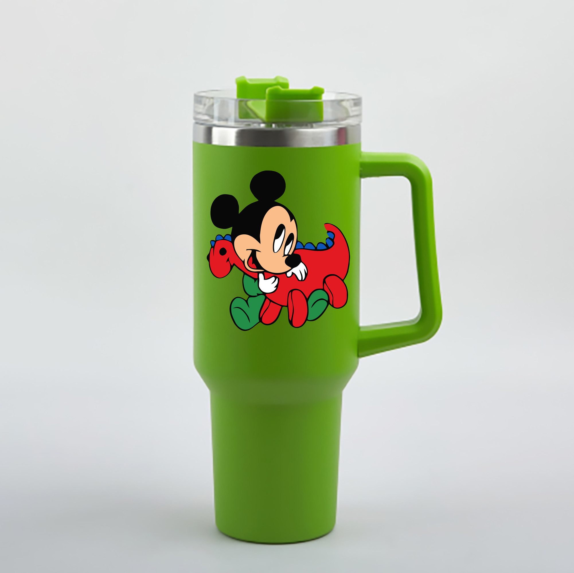 （画像用） ミッキーマウス Mickey Mouse 1200mL車用タンブラー - クリスタルステッカー（プラスチックストロー付き）